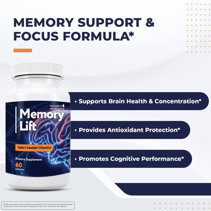 Nature’s NutriWave Memory Lift Capsules – Natural Daily Supplement with Vitamins A, C, D, E, B-Complex, Biotin & Choline – Made in USA, GMP-Certified, Non-GMO, Vegetarian – 60 Caps, 1 Month Supply Nature’s NutriWaveBuy Supplements Australia