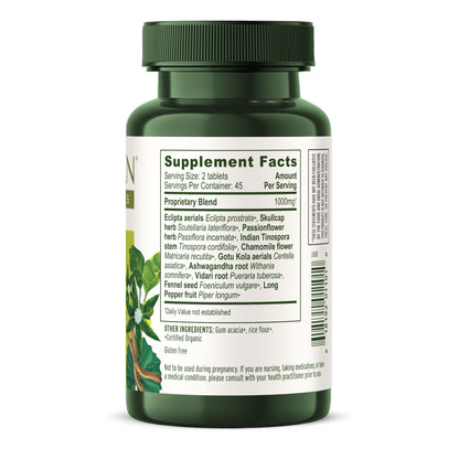 Banyan Botanicals Organic Tranquil Mind – Nervous System Support & Physical Relaxation Supplement – with Skullcap, Passionflower & Gotu Kola – Non-Drowsy Systemic Grounding – 90 Tablets – USDA Organic Banyan BotanicalsBuy Supplements Australia