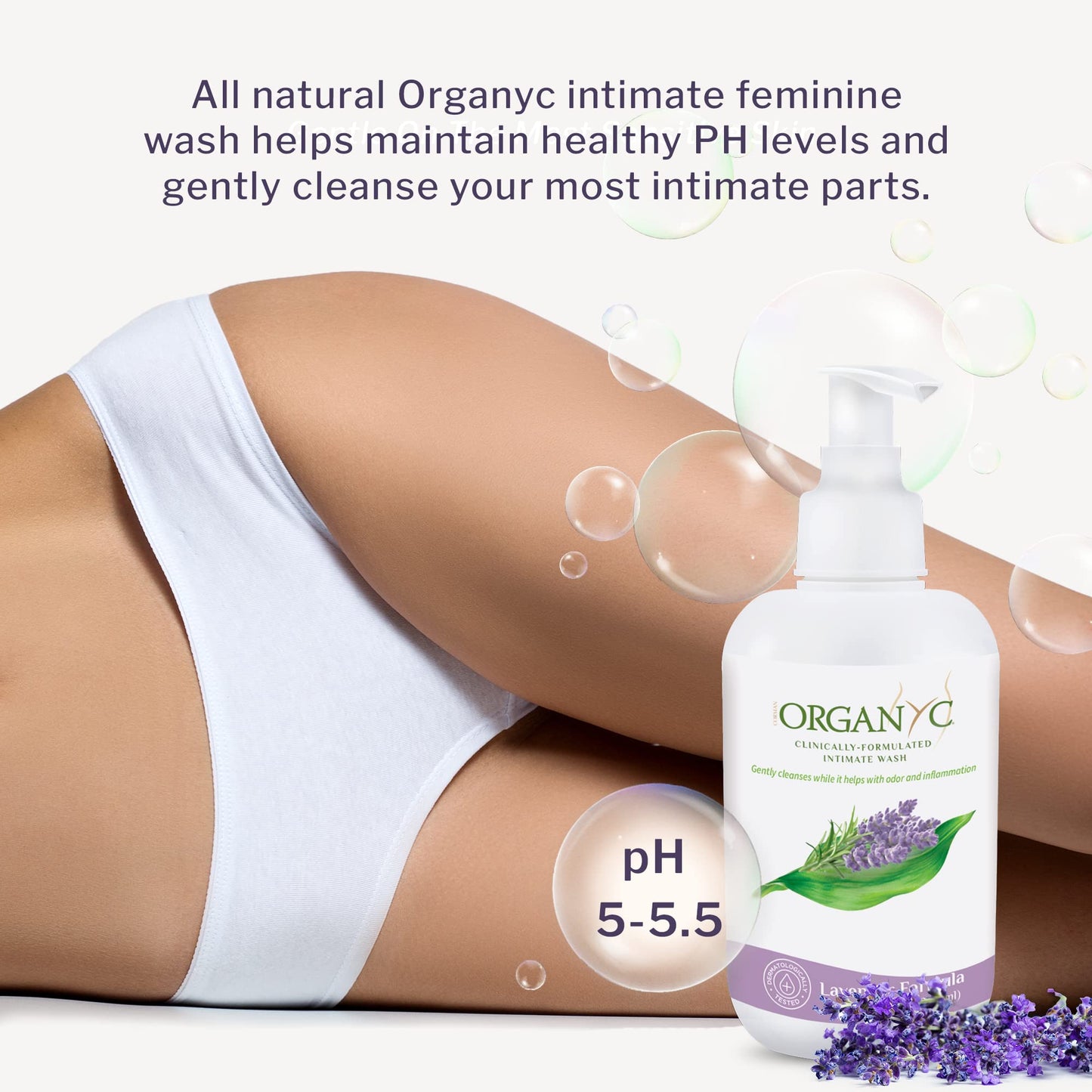 Organic Intimate Wash with Lavender Essential Oils & Flower Extracts, Gentle Cleansing Feminine OrganycBuy Supplements Australia