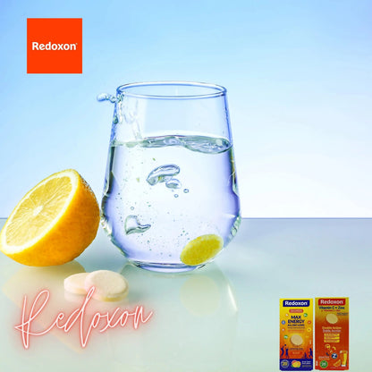 Redoxon Max Energy, Helps Support Inmune System, Citrus Flavor, 20 Effervescent Tablets, 2.82 Oz, Box Redoxon