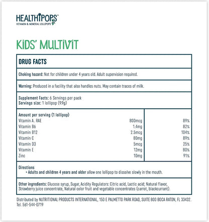 Healthipops Kids Multivitamin Lollipops (6-Pack) Healthipops Vitamin & Mineral LollipopsBuy Supplements Australia