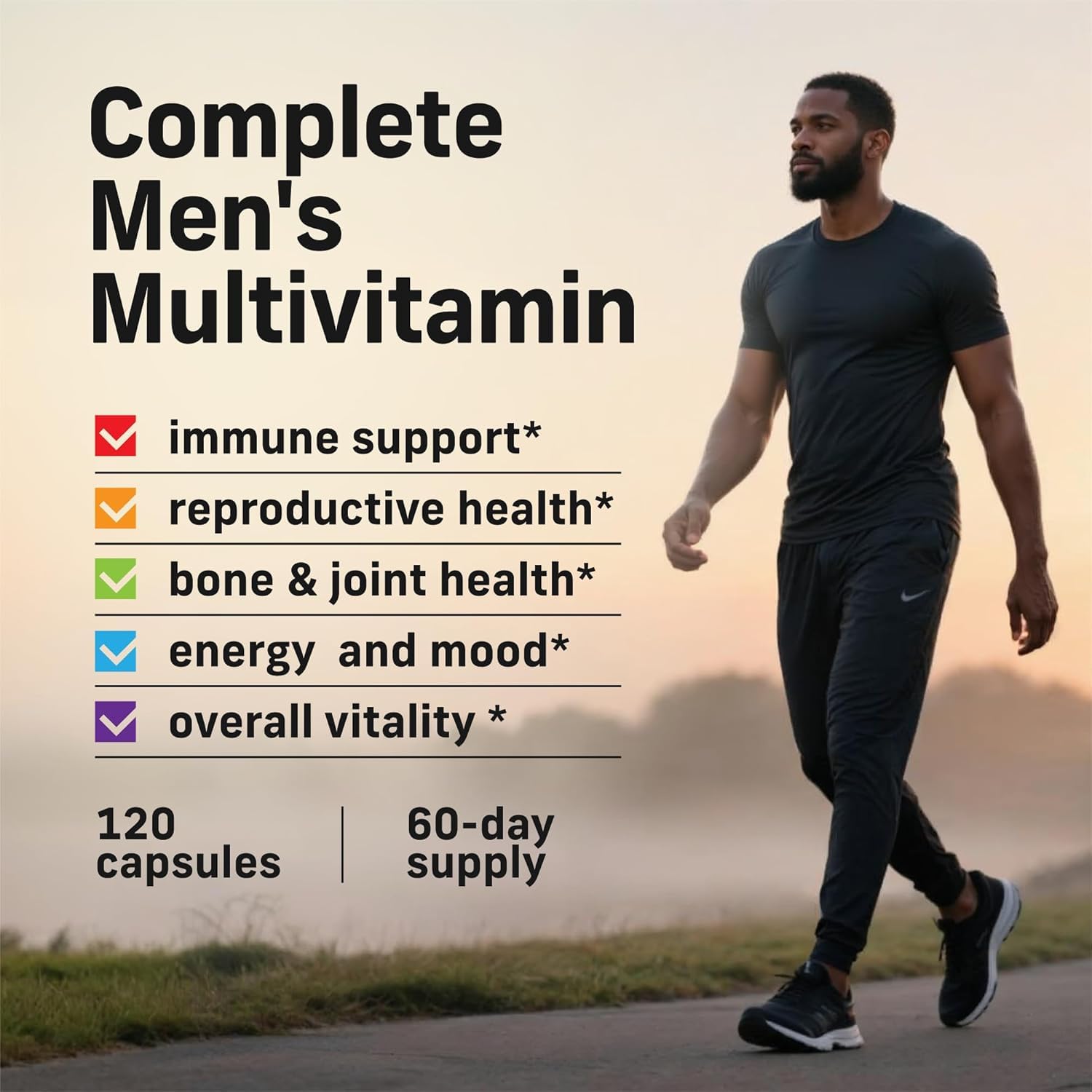 Alpha Tribe Multivitamin for Men with Sea Moss, Black Seed Oil, Ashwagandha, Turmeric, Bladderwrack, Burdock, Vitamin C, Elderberry, Manuka | Daily Vitamins & Minerals Supplement Capsules - 240 Count Alpha TribeBuy Supplements Australia