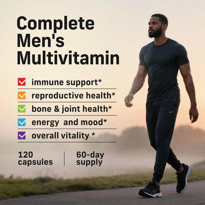 Alpha Tribe Multivitamin for Men with Sea Moss, Black Seed Oil, Ashwagandha, Turmeric, Bladderwrack, Burdock, Vitamin C, Elderberry, Manuka | Daily Vitamins & Minerals Supplement Capsules - 240 Count Alpha TribeBuy Supplements Australia
