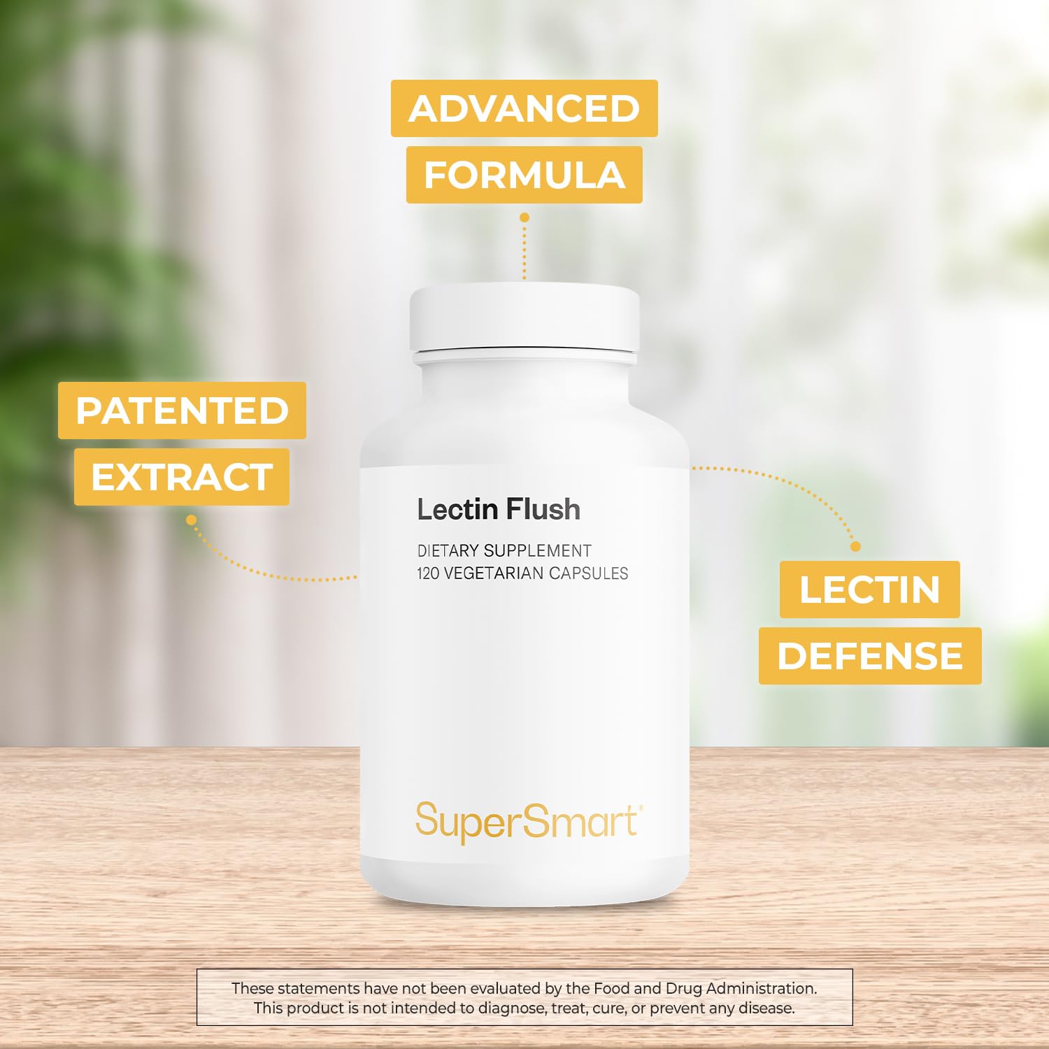 Supersmart - Lectin Flush - Lectin Blocker Shield Supplement - Digestive Support & Detox - Intolerances & Food Allergies - Intestinal Health | Non-GMO & Gluten Free - 120 Vegetarian Capsules SupersmartBuy Supplements Australia