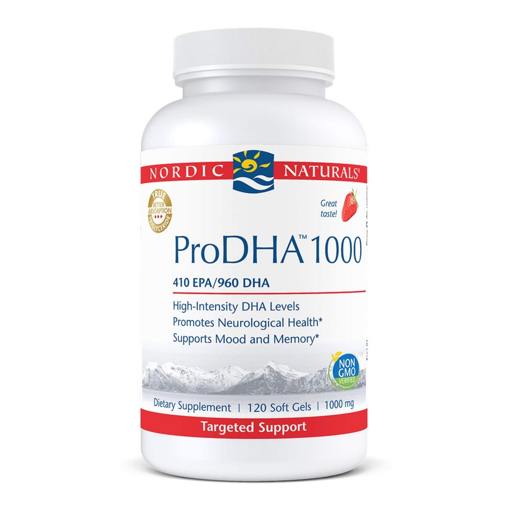 Nordic Naturals ProDHA 1000, Strawberry - 120 Soft Gels - 1660 mg Omega-3 - High-Intensity DHA Formula for Neurological Health, Mood & Memory - Non-GMO - 60 Servings Nordic NaturalsBuy Supplements Australia