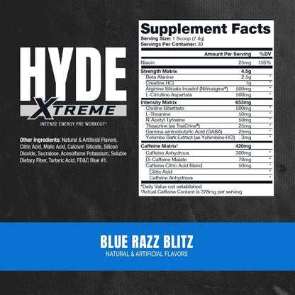 PROSUPPS Hyde Xtreme Blue Razz and Hyde Max Pump Blue Raspberry Bundle