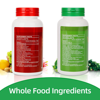 Fruit and Veggies Supplement Ingredients Natural – 4 Bottles 360 Total Vegetarian Capsules | Balance of Natural 16+18 Whole Fruits & Veggies Blend | Fresh Superfood Formula with Vitamins and Minerals JulyDeerBuy Supplements Australia