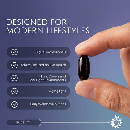 Nugevity OS2 Ocular Support Solution - Patented Eye Vitamins for Macular Health, Dry Eye and Blue Light - Lutein, Zeaxanthin, Omega 3, Astaxanthin and AREDS2 Supplements, Co-Developed by NASA, 90 ct NugevityBuy Supplements Australia