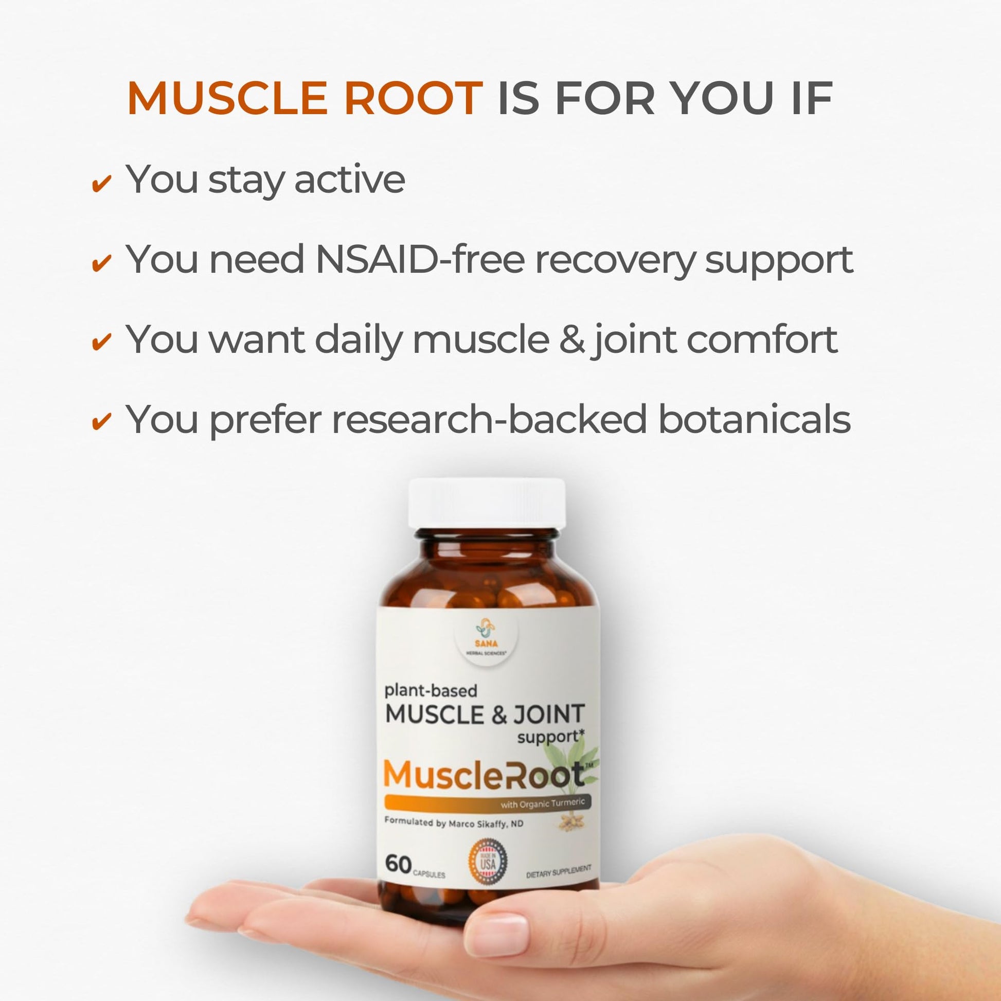 Muscle & Joint Support Supplement – Botanical Formula for Healthy Inflammatory Response | 6 Research-Backed Botanicals | Organic Turmeric | 60 Capsules | Sana Herbal Sana Herbal SciencesBuy Supplements Australia