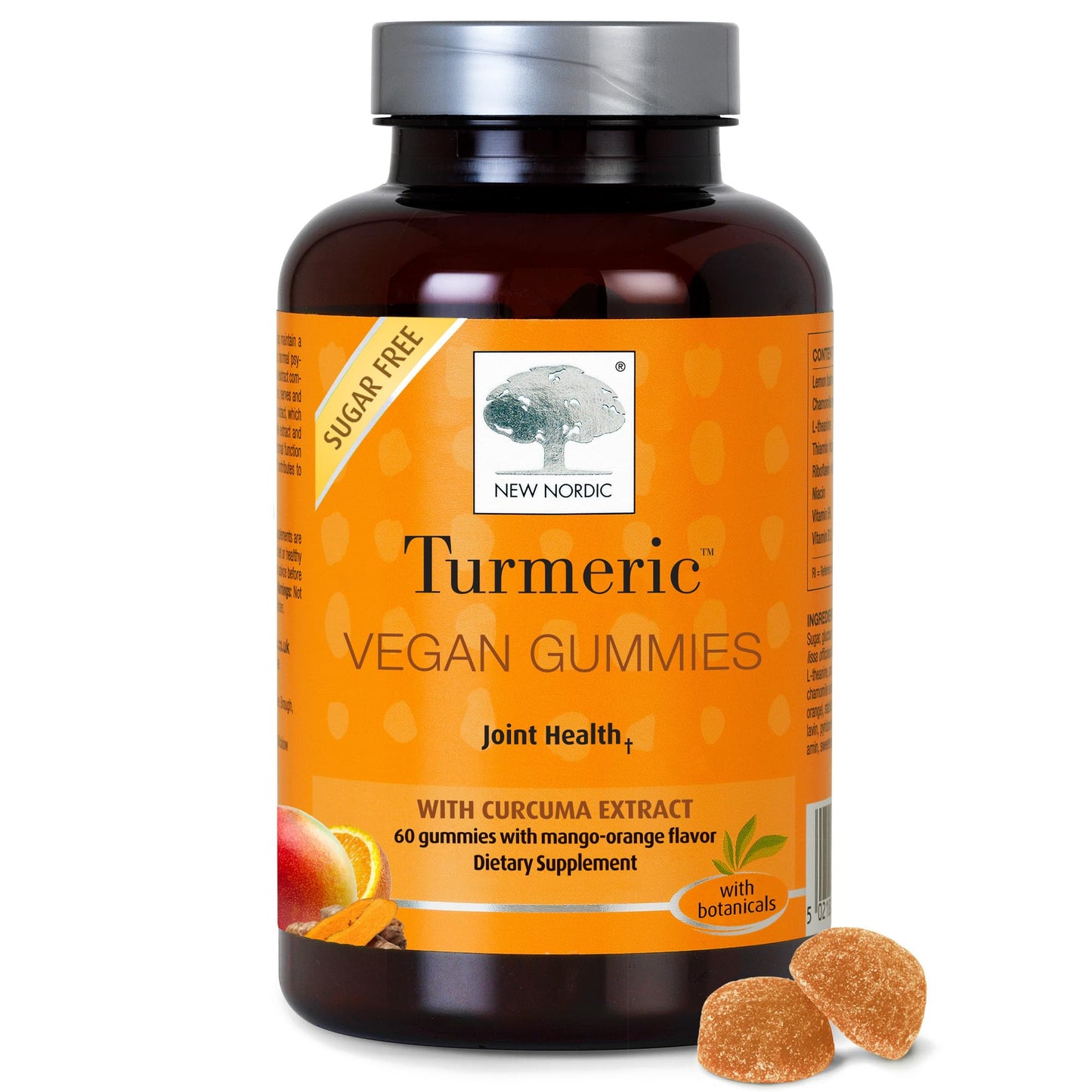 NEW NORDIC Turmeric Curcumin Gummies, Sugar Free, 300 mg Turmeric Supplement for Men and Women, Supports Normally Functioning Joints, Knees, Shoulders, Mango Orange, 60 Count NEW NORDICBuy Supplements Australia