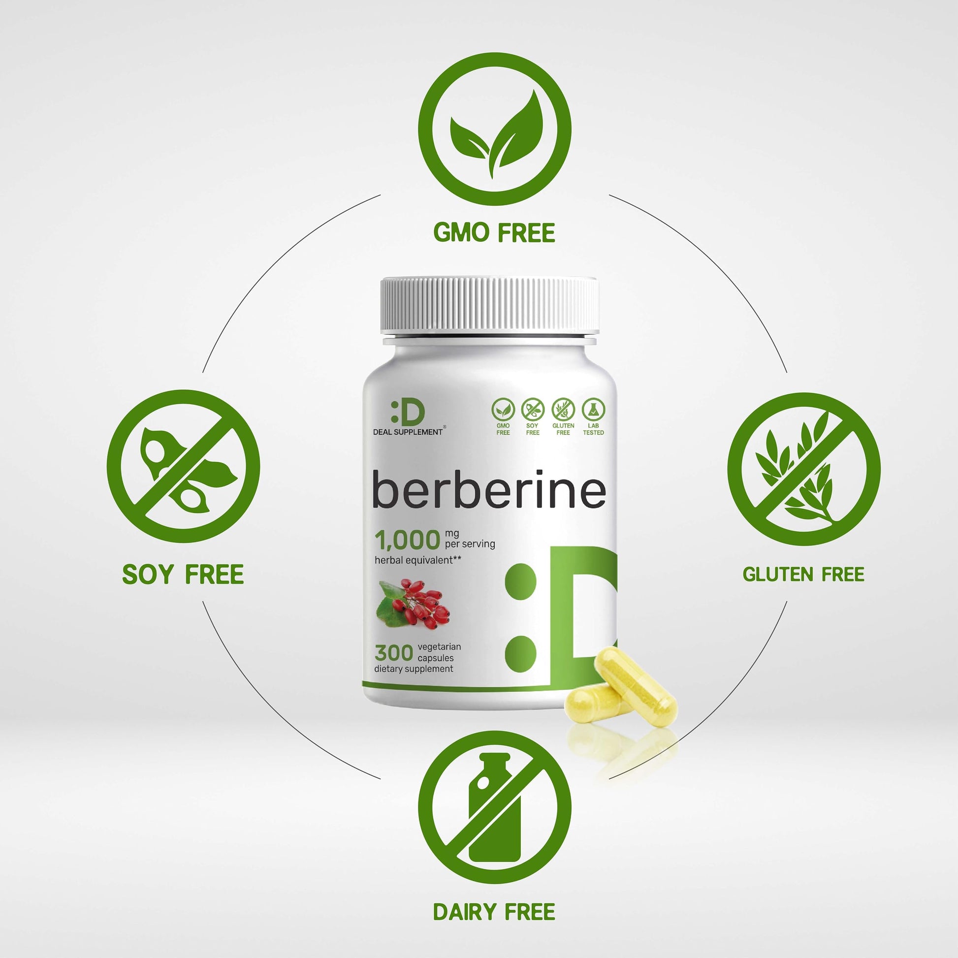 Berberine Supplement, 1,000mg Per Serving, 300 Veggie Capsules – 97% Pure Berberine DEAL SUPPLEMENTBuy Supplements Australia