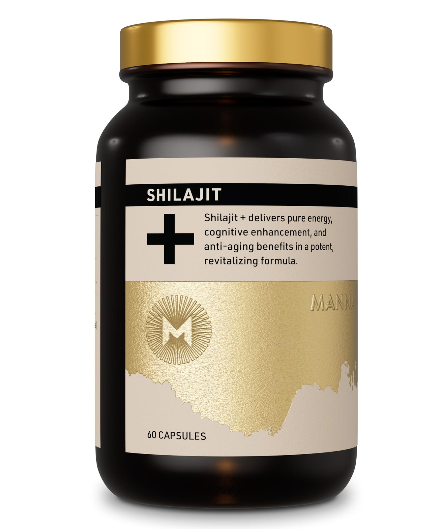 Manna Vitality Shilajit+ Capsules | 1000mg Purified Himalayan Shilajit Resin Supplement | Highest Bioavailability | Energy, Performance, Detox, Vitality, Mental Clarity & Cognitive Support | 60 Count M MannaBuy Supplements Australia
