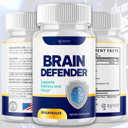 (2 Pack) Brain Defender Supplement Pills, Official Brain Defender Advanced Formula Nootropic Capsules, All Natural Health and Wellness Support Formula Maximum Strength Braindefender (120 Capsules) SyvorBuy Supplements Australia