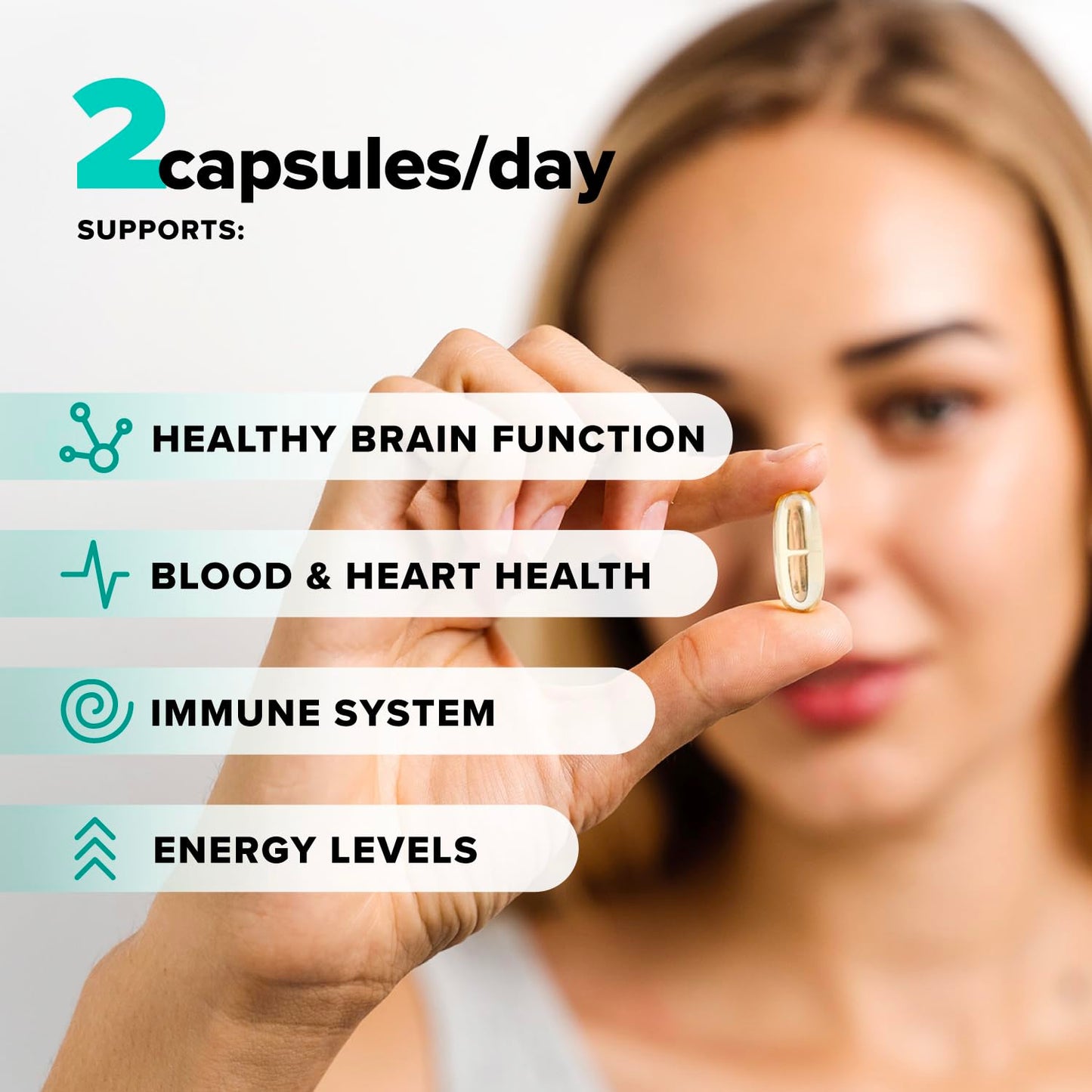 Complement Vegan Omega 3 Supplement- 960mg Omega-3 Fatty Acids, DHA, EPA, SDA, ALA Supplement - Immune Support- 60 Servings, 120 Liquid Capsules ComplementBuy Supplements Australia