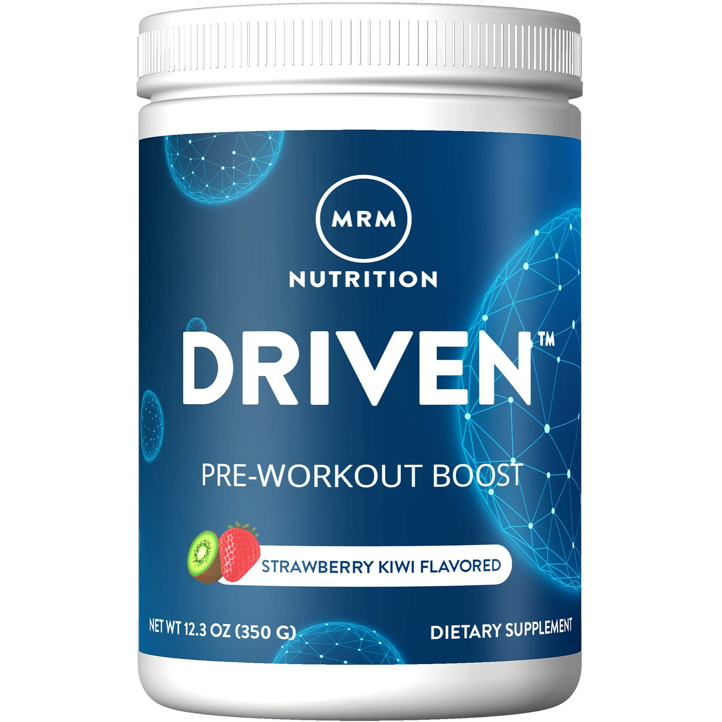 MRM Nutrition Driven Pre-Workout Powder | Strawberry Kiwi Flavored | 125mg Caffeine