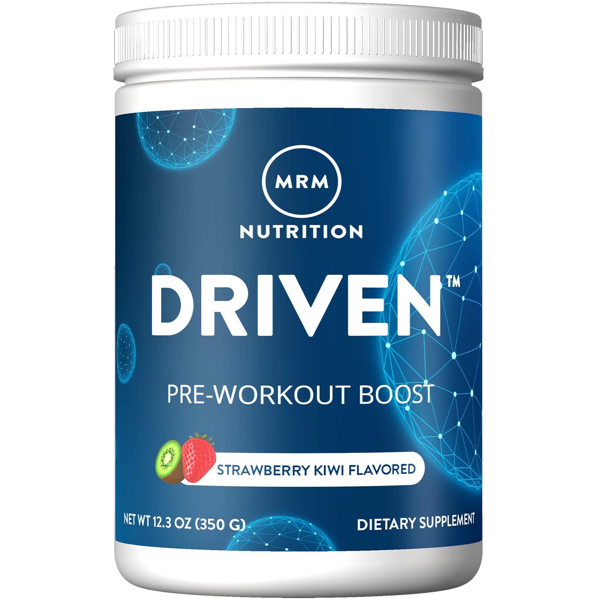 MRM Nutrition Driven Pre-Workout Powder | Strawberry Kiwi Flavored | 125mg Caffeine