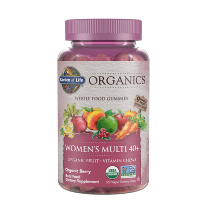 Garden of Life Organics Women 40+ Gummy Vitamins - Berry - Certified Organic, Non-GMO, Vegan, Kosher Complete Multi - Methyl B12, C & D3 Garden of LifeBuy Supplements Australia
