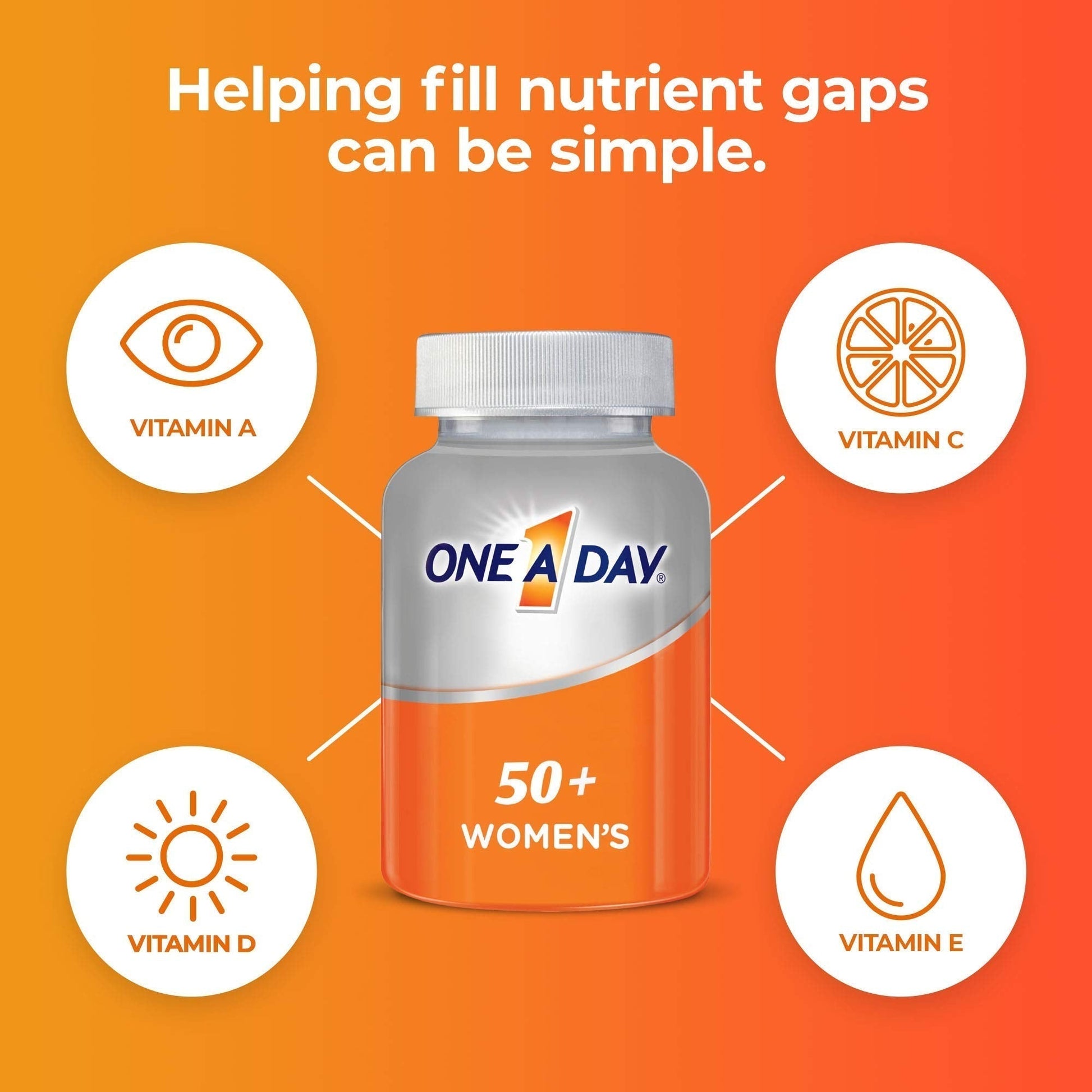 One A Day Women’s 50+ Multivitamins Tablet, Multivitamin for Women with Vitamin A, C, D ONE A DAYBuy Supplements Australia
