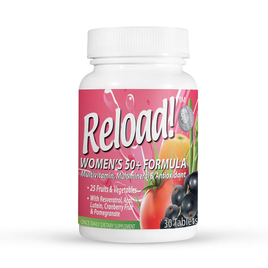 Reload! Women’s 50+ Multivitamin, Multimineral & Antioxidant – with Resveratrol, Acai, Lutein, Cranberry, Pomegranate & 25 Fruits & Vegetables – Once Daily Tablets – 30 Count Reload!Buy Supplements Australia