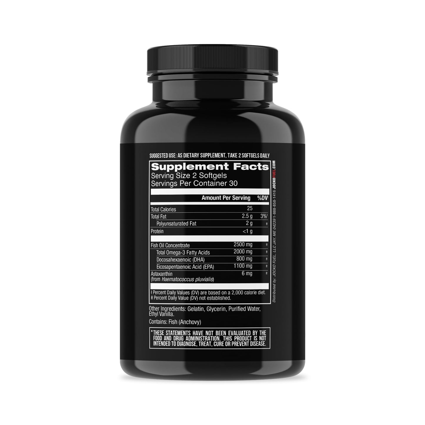 Jocko Fuel Omega 3 Fish Oil Supplement 2000mg - Burpless Fatty Acid Supplement, Wild Caught, Powerful Antioxidant with Astaxanthin (60 Capsules) Jocko FuelBuy Supplements Australia