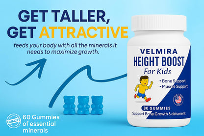 Velmira® Heightener Gummies for Bone Health & Development Support – Essential Vitamins & Minerals, Easy-to-Chew Gummies for Kids, Teens & Adults (Ages 5+) VelmiraBuy Supplements Australia