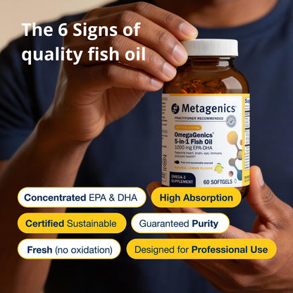 Metagenics OmegaGenics EPA-DHA 1000 mg - High Potency Omega-3 Fish Oil Supplement for Heart, Brain & Joint Health
