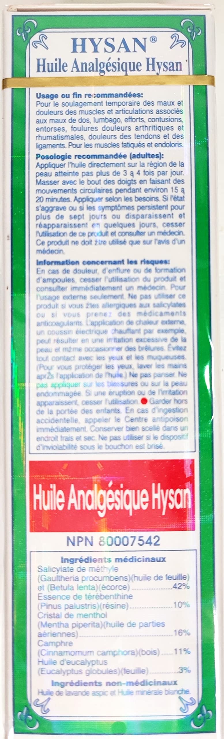 Hysan Pain Reliever Oil Y HysanBuy Supplements Australia