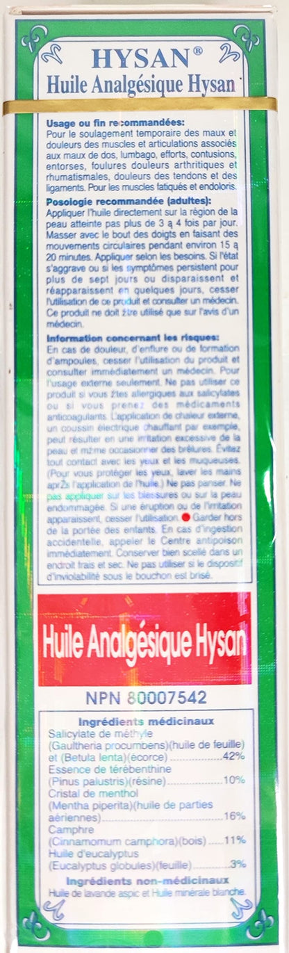 Hysan Pain Reliever Oil Y HysanBuy Supplements Australia