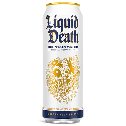 Liquid Death Still Mountain Water, 19.2 oz King Size Cans (8-Pack) Liquid DeathBuy Supplements Australia