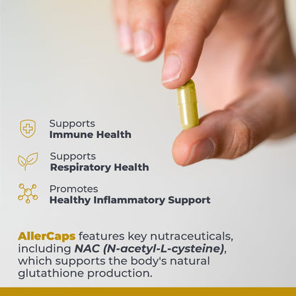 Premier Research Labs AllerCaps - A Lung Health Supplement with NAC/N-Acetyl Cysteine, Featuring Bromelain, Reishi Mushroom & Quertecin, Immune Support Formula - 60 Vegetarian Capsules Premier Research LabsBuy Supplements Australia