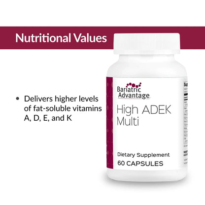 Bariatric Advantage High ADEK Multi - for Bariatric Surgery Patients - Multivitamin with Vitamins A, D, E, K & Trace Minerals Bariatric Advantage