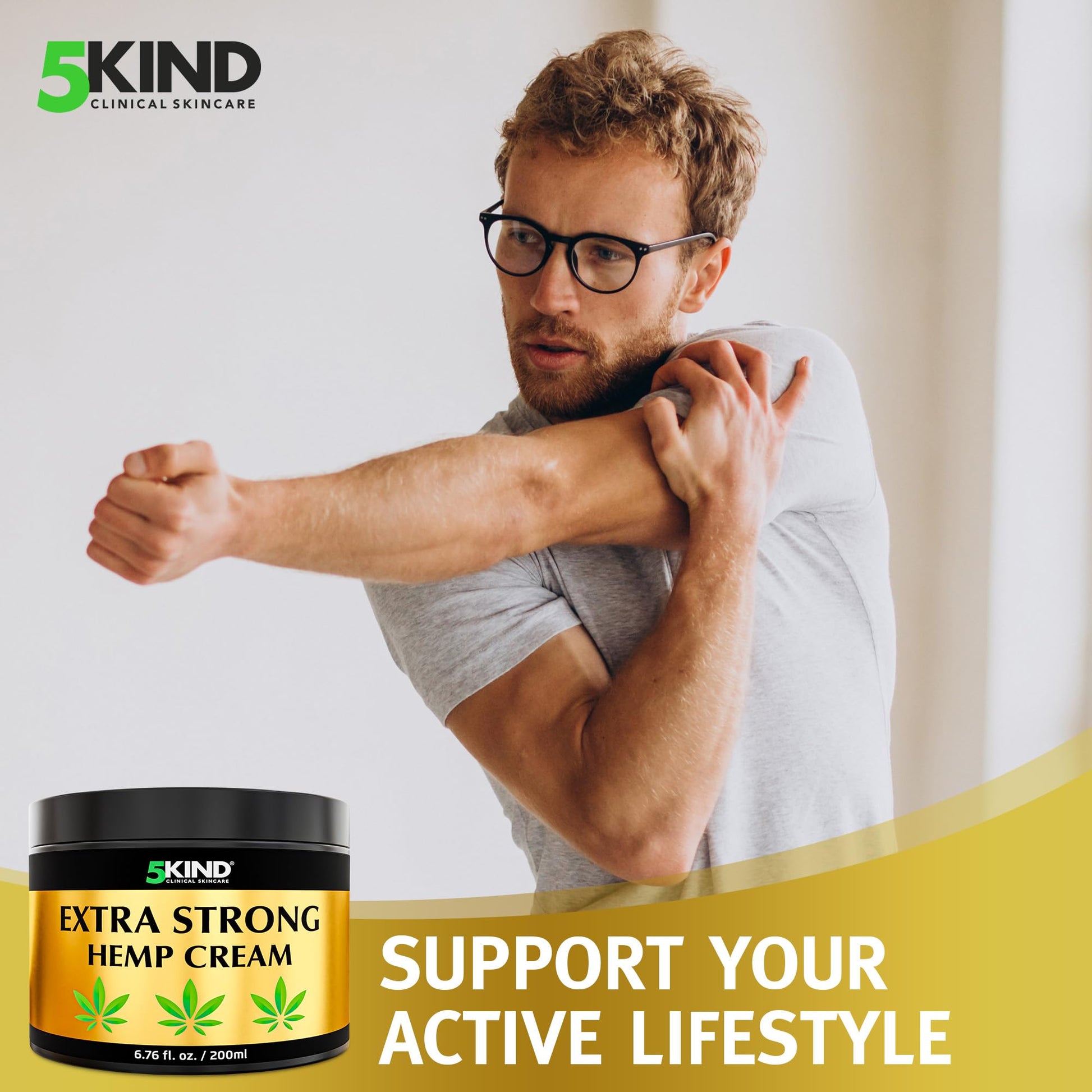 5kind Extra Strong Hemp Cream 6.76 fl oz - Maximum Strength - Natural Topical Cream - Muscle Rub for Lower Back, Joints, Neck, Knees, Shoulders 5kind clinical skincareBuy Supplements Australia