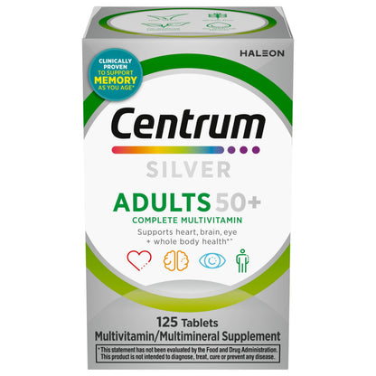 Centrum Silver Multivitamin for Adults 50 Plus, Multivitamin/Multimineral Supplement, Vitamin D3, B-Vitamins, Gluten Free CentrumBuy Supplements Australia