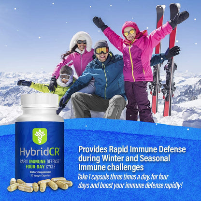 HybridCR Rapid Immunity Supplement | Zinc, Echinacea, Andrographis, Ginseng, Selenium, Gluten-Free & Non-GMO | 5-in-1 Immune Support Supplement | Pharmacist Formulated 1 Month Supply (30 Veggie Caps) Hybrid RemediesBuy Supplements Australia