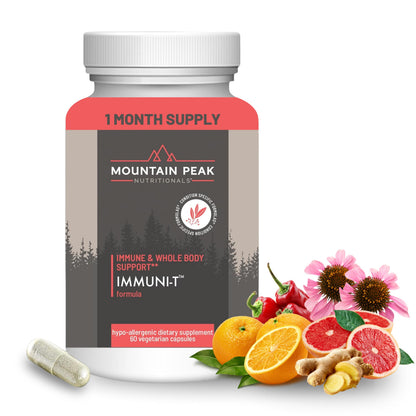 Mountain Peak Nutritionals Immuni-T Advanced Immune Support Supplement - 4-in-1 Formula with Vitamin C, A, Zinc, & Mushroom Blend - Daily Wellness & Seasonal Defense (60 Vegetarian Capsules) Mountain Peak NutritionalsBuy Supplements Australia