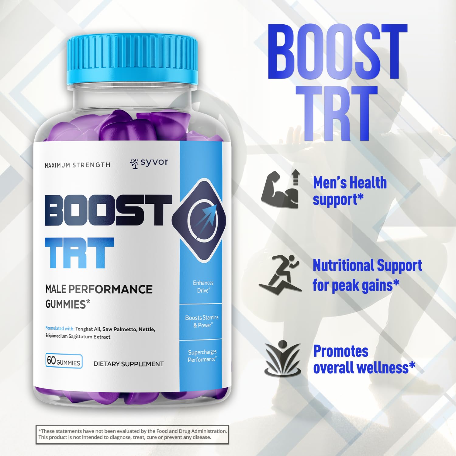 Boost TRT Gummies for Men, Official Boost TRT Male Performance Gummys with Natural Ingredients, Advanced BoostTRT Men's Gummy Supplement with Maximum Strength Premium Vitamins (60 Gummies) SyvorBuy Supplements Australia