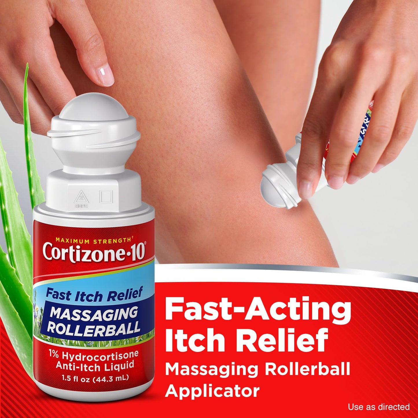 Cortizone-10 Maximum Strength Itch Relief Massaging Rollerball, 1% Hydrocortisone, Fast-Acting, Anti-Itch Liquid for Bug Bites, Rash, Eczema, Psoriasis, Poison Ivy, Oak, Sumac, 1.5 fl. oz Cortizone 10Buy Supplements Australia