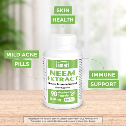 Supersmart - Neem Supplement 1500 mg per Day (Azadirachta Indica Leaf Oil Extract) SupersmartBuy Supplements Australia