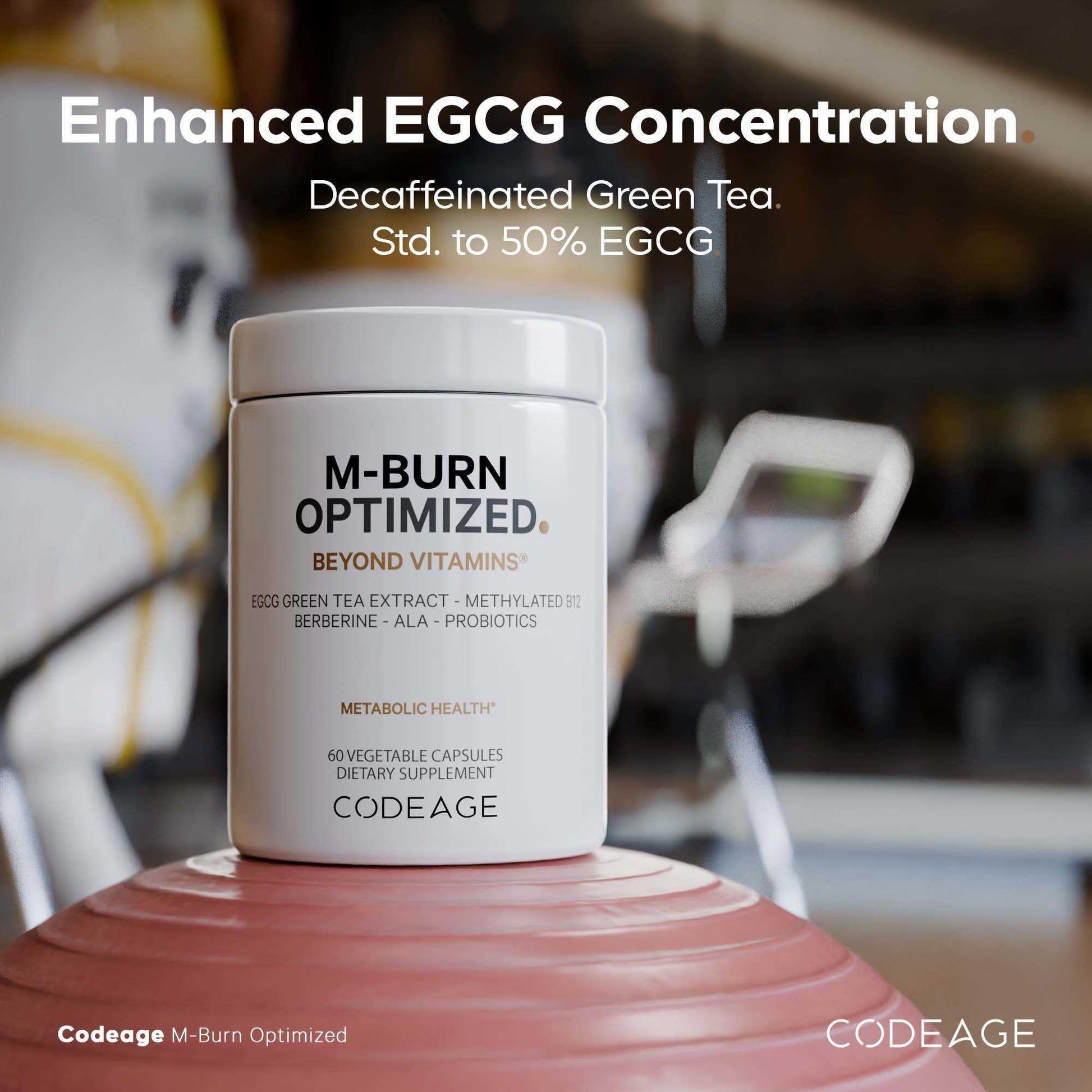 Codeage M-Burn Optimized Supplement - Decaffeinated Green Tea Std. to 50% EGCG, Berberine, Akkermansia, Vitamin B12 - Probiotics - Vitamins - 60 Capsules CodeageBuy Supplements Australia