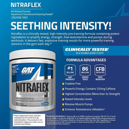 GAT SPORT Nitraflex Advanced Pre-Workout Powder, Increases Blood Flow GAT SPORTBuy Supplements Australia