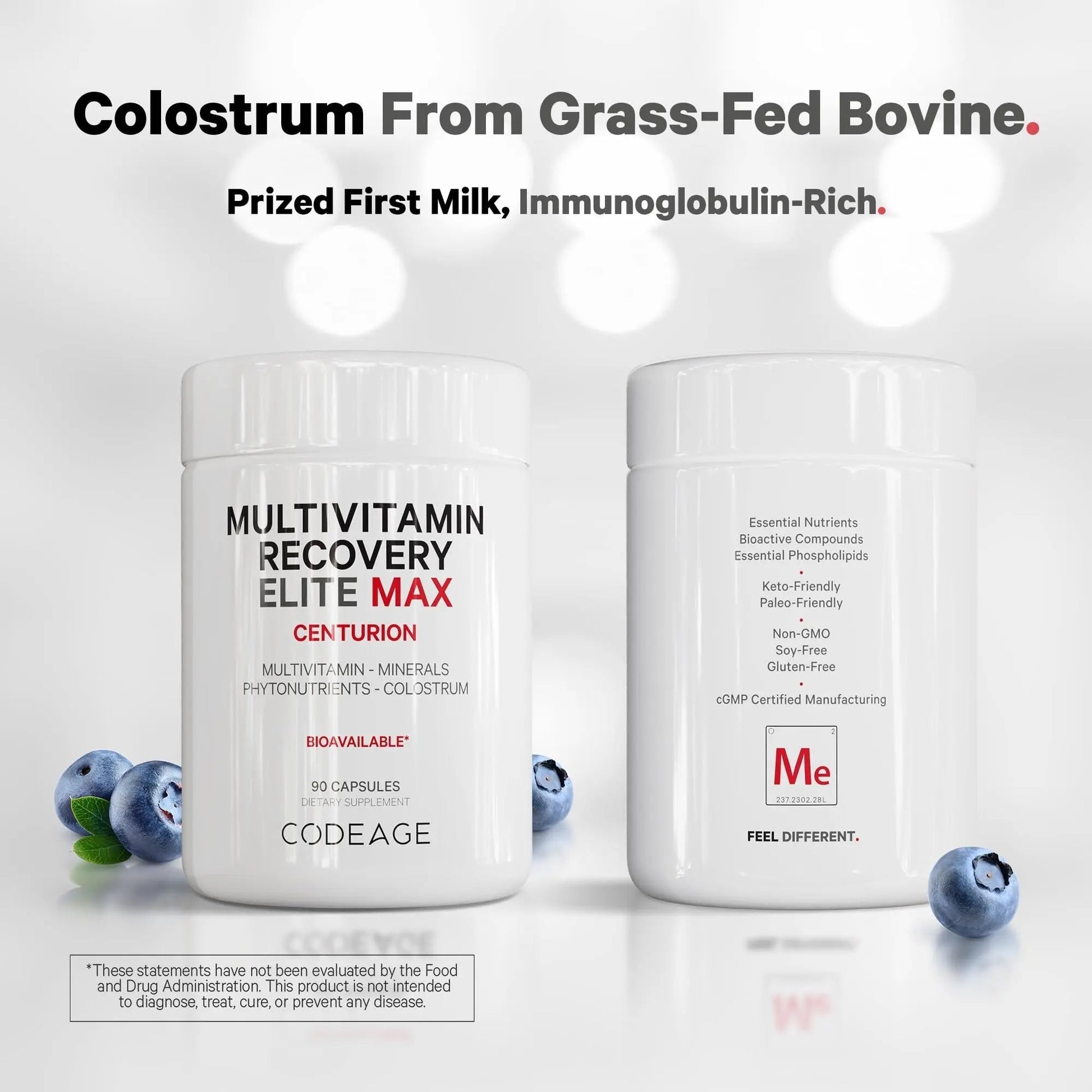 Codeage Multivitamin Recovery Elite Max Supplement - Vitamins A, C, D, E, B-Complex, Essential Minerals, Antioxidants, Colostrum Codeage