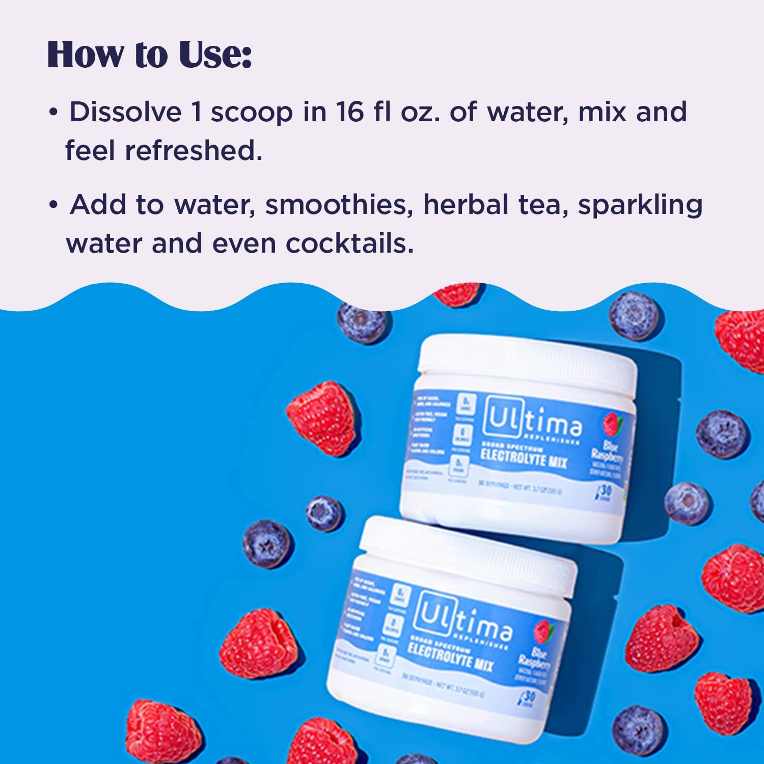 Ultima Replenisher Daily Electrolyte Drink Mix – Blue Raspberry, 30 Servings – Hydration Ultima ReplenisherBuy Supplements Australia