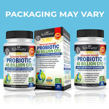 Daily Probiotic Supplement with 40 Billion CFU - Gut Health Complex with Astragalus BioSchwartzBuy Supplements Australia