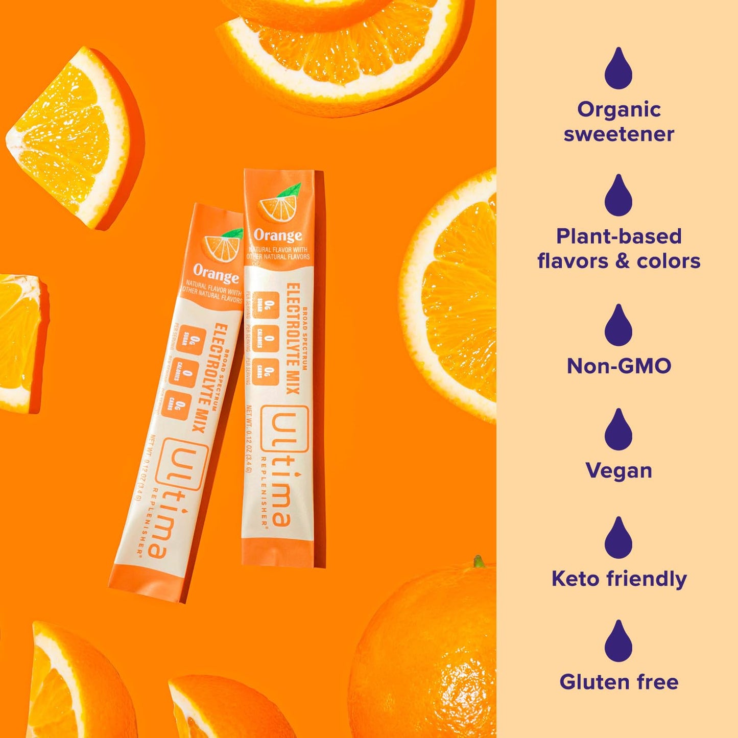Ultima Replenisher Daily Electrolyte Drink Mix – Orange, 20 Stickpacks – Hydration Ultima ReplenisherBuy Supplements Australia