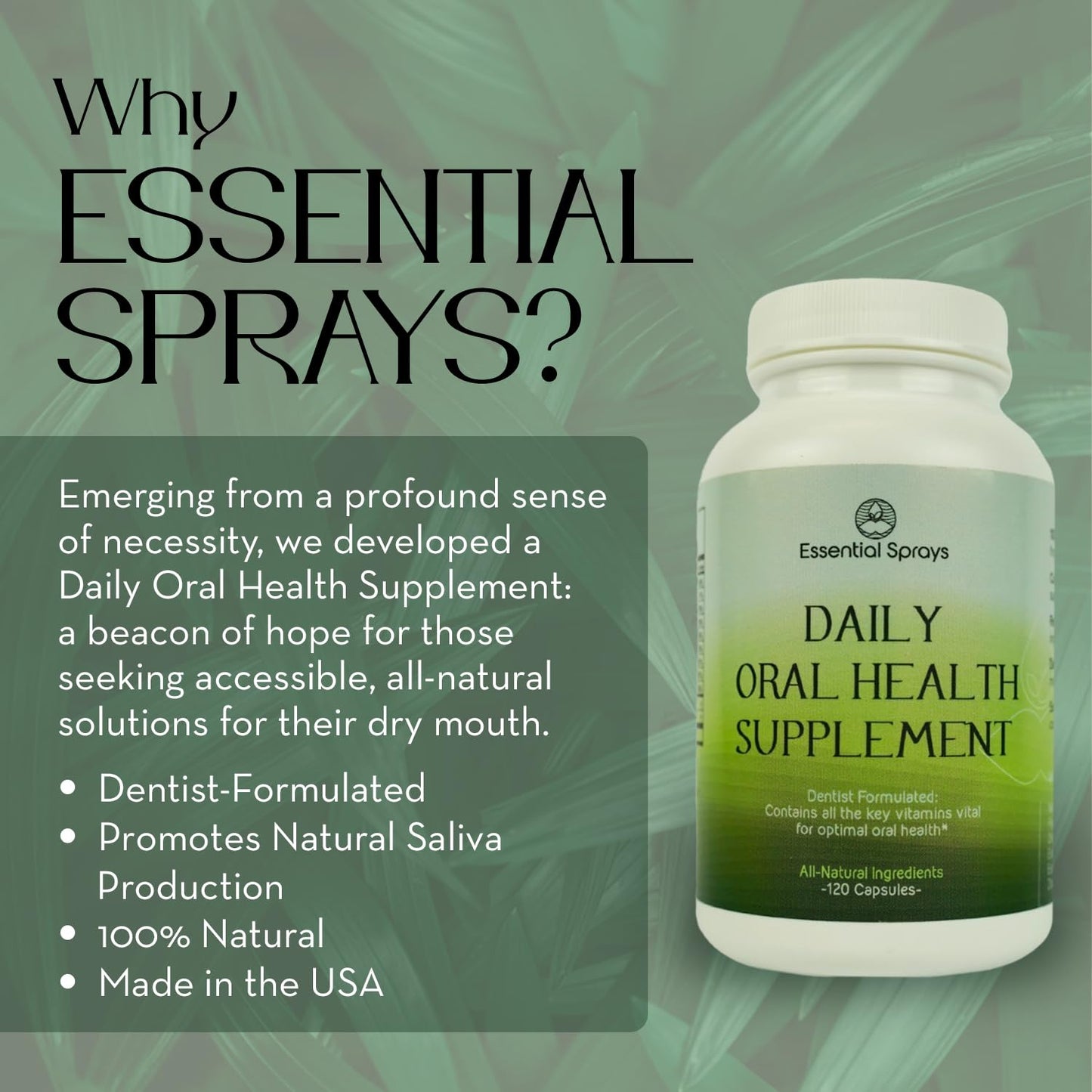 Essential Sprays Daily Oral Health Supplement - 30 Servings - Dentist Formulated Advanced Holistic Approach with L-Lysine, Niacin, Thiamin, & Vitamins for Men & Women Essential SpraysBuy Supplements Australia