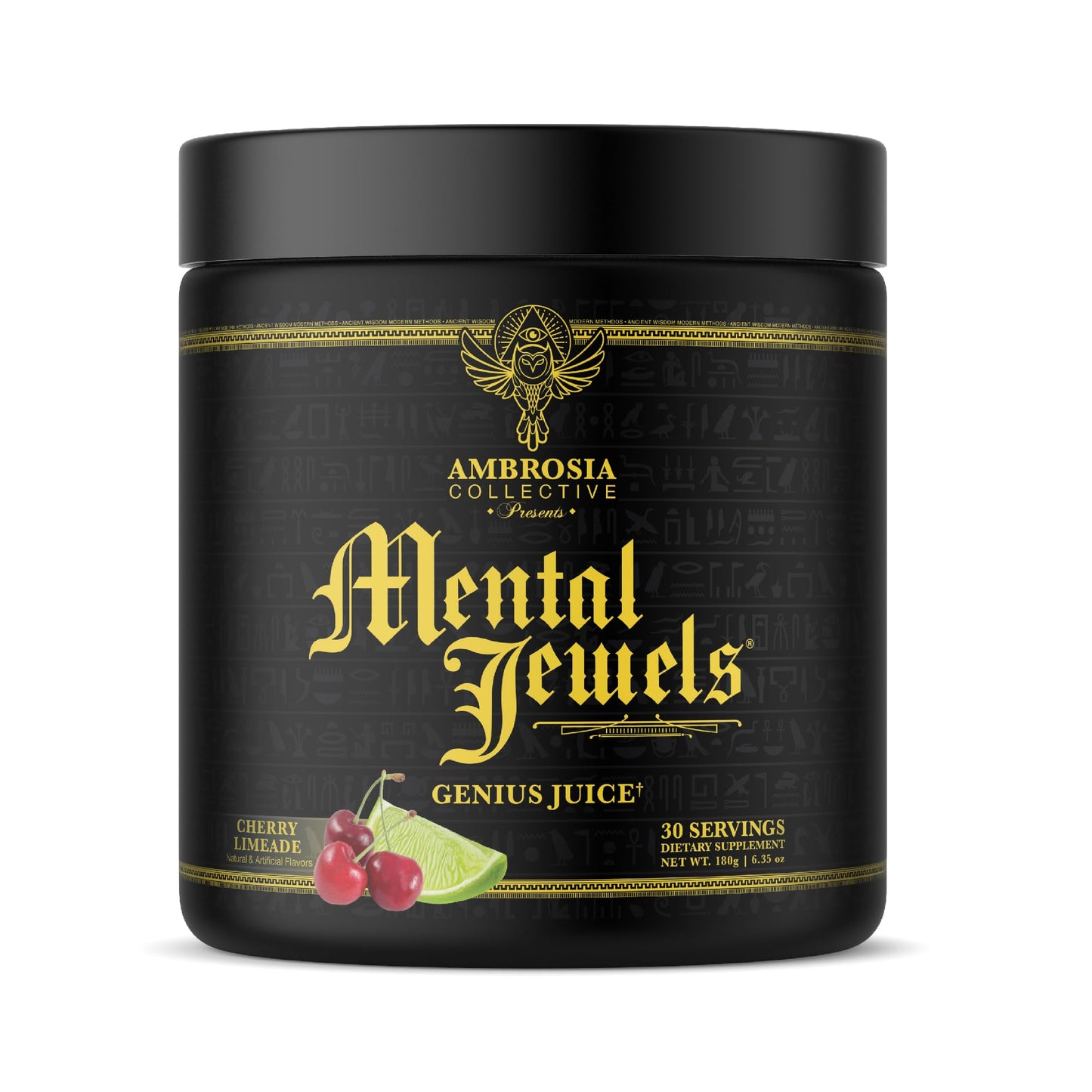 Ambrosia Mental Jewels Nootropic Brain Supplement Powder | Alpha GPC, Bacopa & Phosphatidylserine | Memory, Focus & Concentration Support | 30 Servings | Cherry Limeade AmbrosiaBuy Supplements Australia