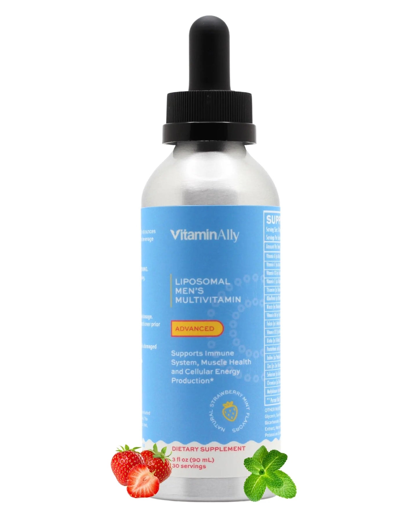Vitaminally Liposomal Men's Liquid Multivitamin Drops | Non-GMO | Sugar Free | Gluten Free | 30 Day Supply | Vitaminally