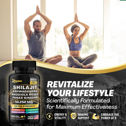 Zoyava Shilajit 9000MG Radiant Health Blend Ashwagandha 2000MG Rhodiola Rosea ZoyavaBuy Supplements Australia
