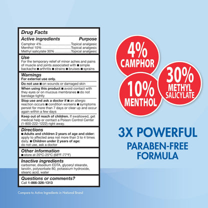 HealthWise Pain Relief Cream | Ultra OTC Strength | 4% Camphor + 10% Menthol + 30% Methly Saliclylate | Non-Greasy Formula | 4.0 Oz | Topical Analgesic HealthWiseBuy Supplements Australia