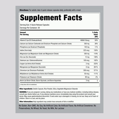 Piping Rock Mega Multi Mineral Chelated Supplement | 120 Capsules | for Men and Women | Iron Free | Non-GMO, Gluten Free Piping RockBuy Supplements Australia